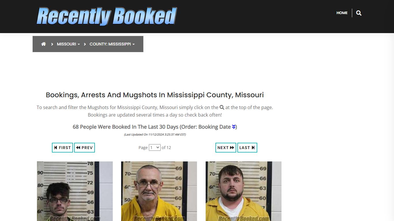 Bookings, Arrests and Mugshots in Mississippi County, Missouri