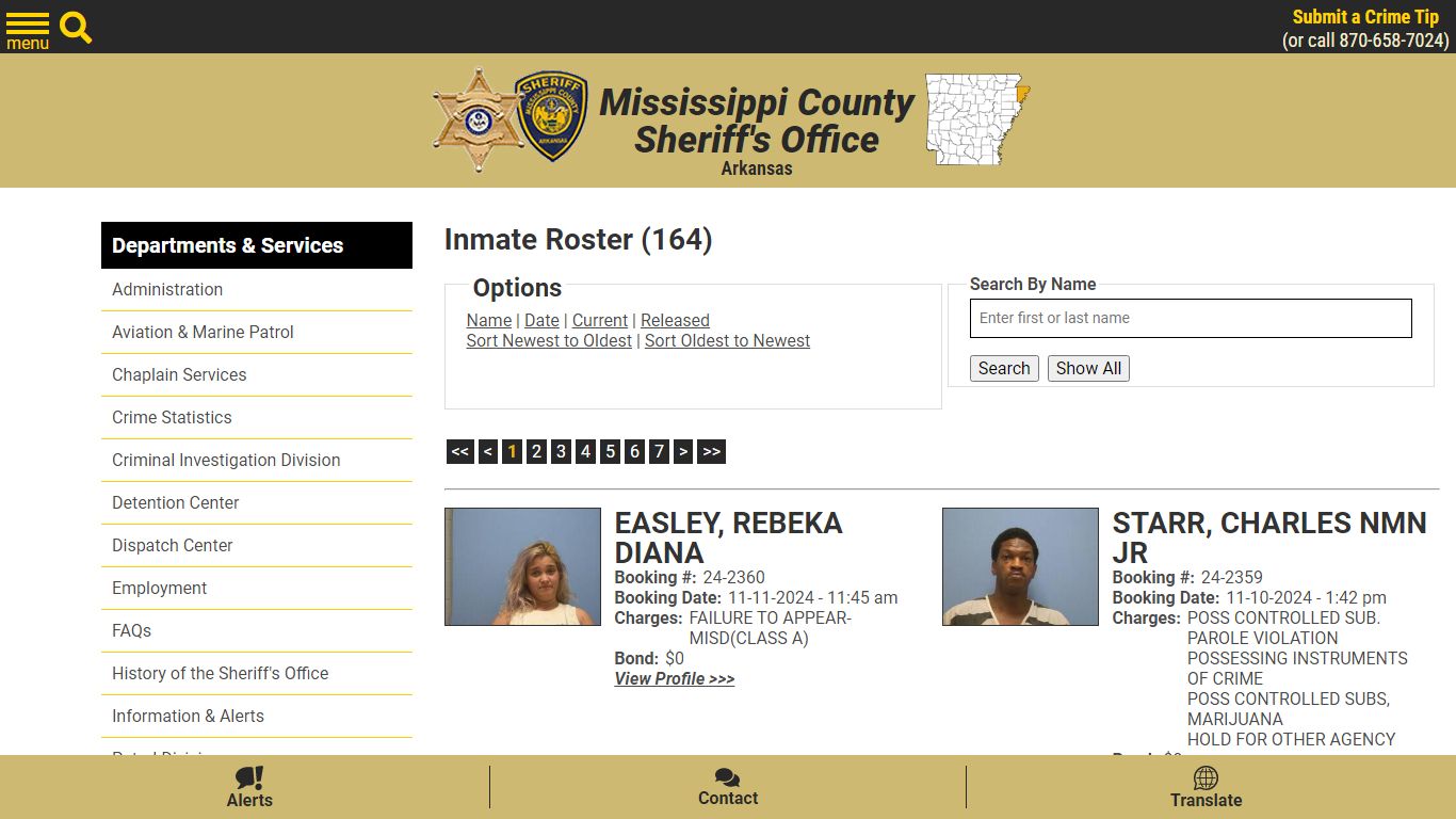 Inmate Roster - Current Inmates Booking Date Descending - Mississippi ...