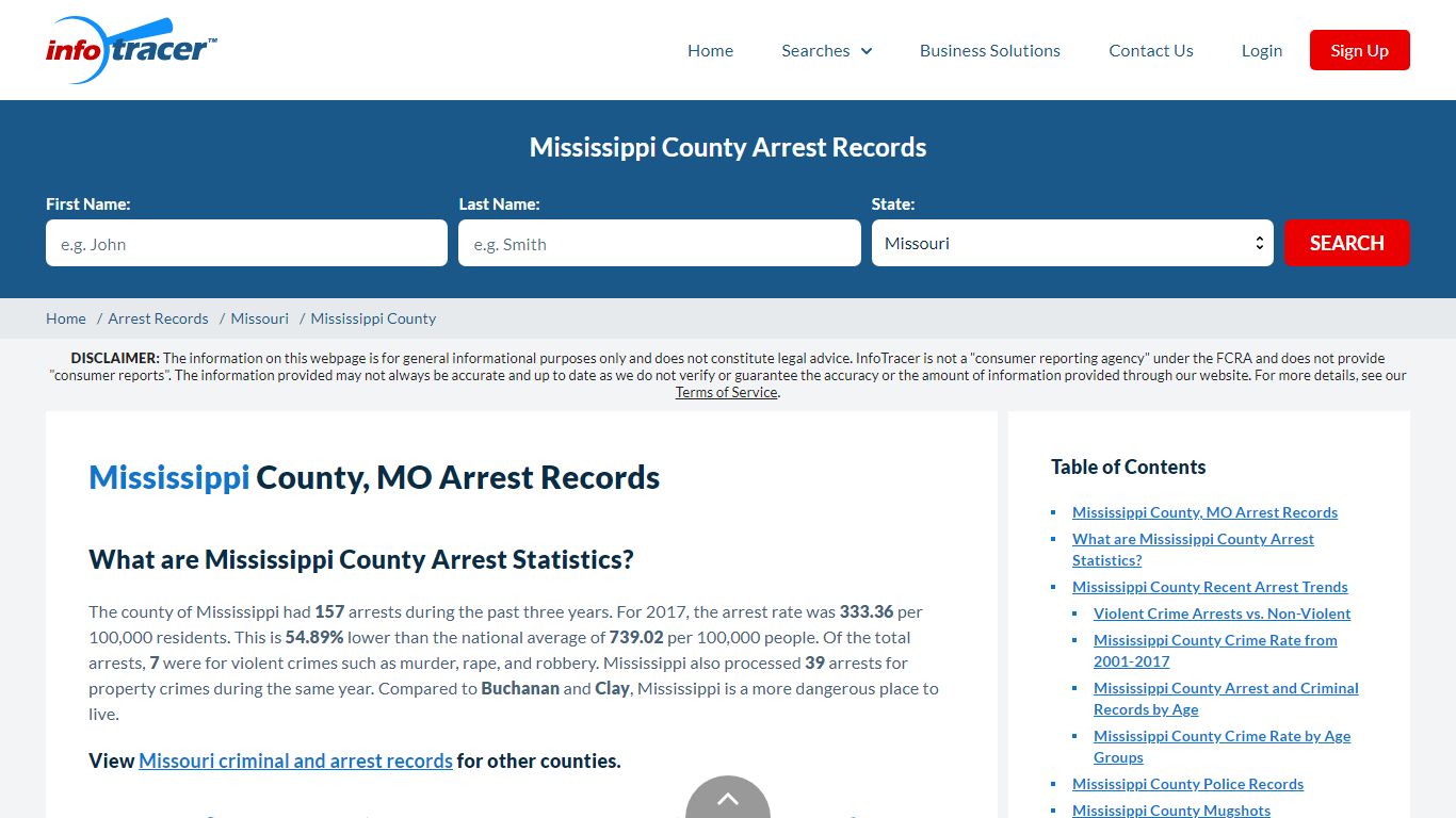 Mississippi, MO Arrests, Mugshots & Jail Records - InfoTracer